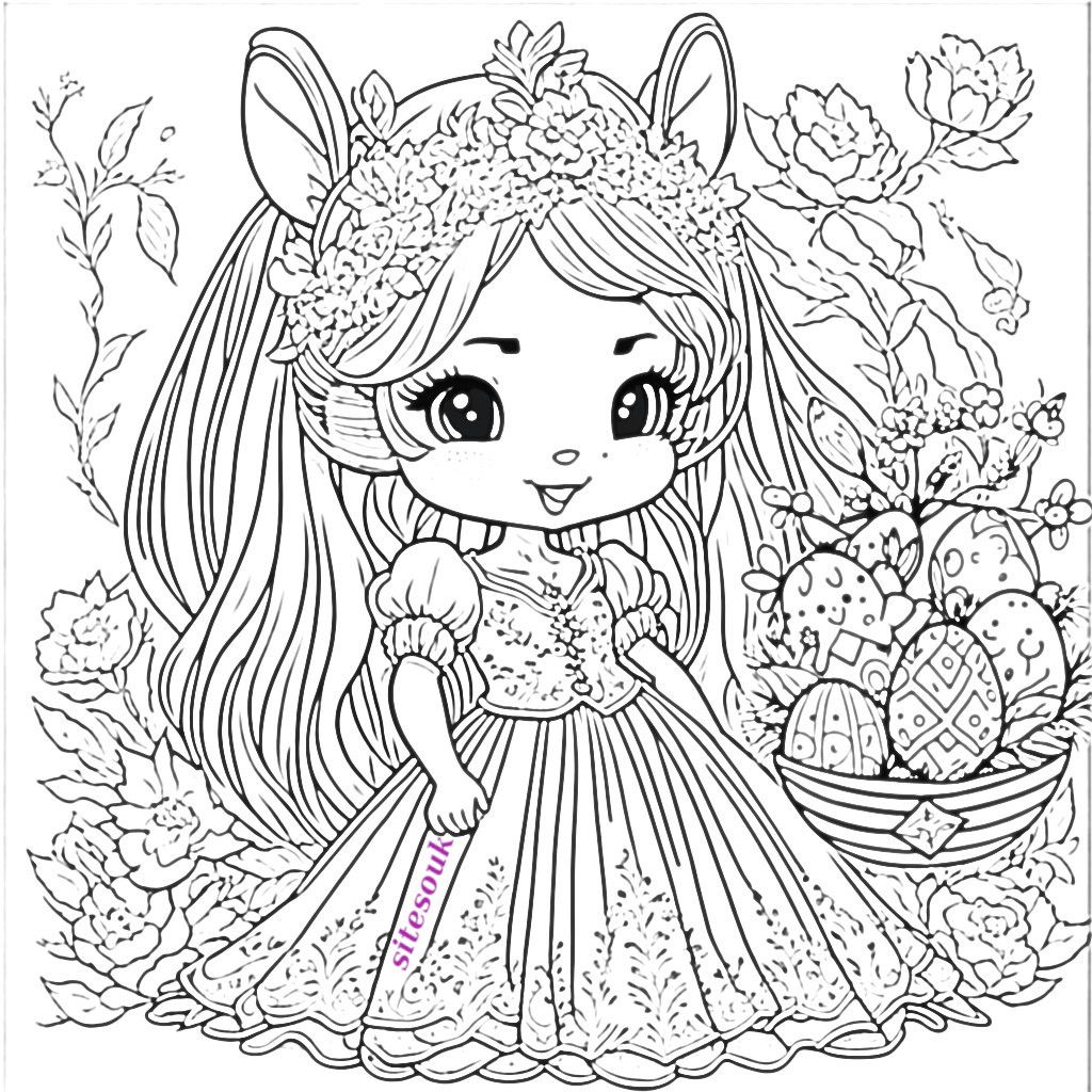 Free download easter bunny coloring page