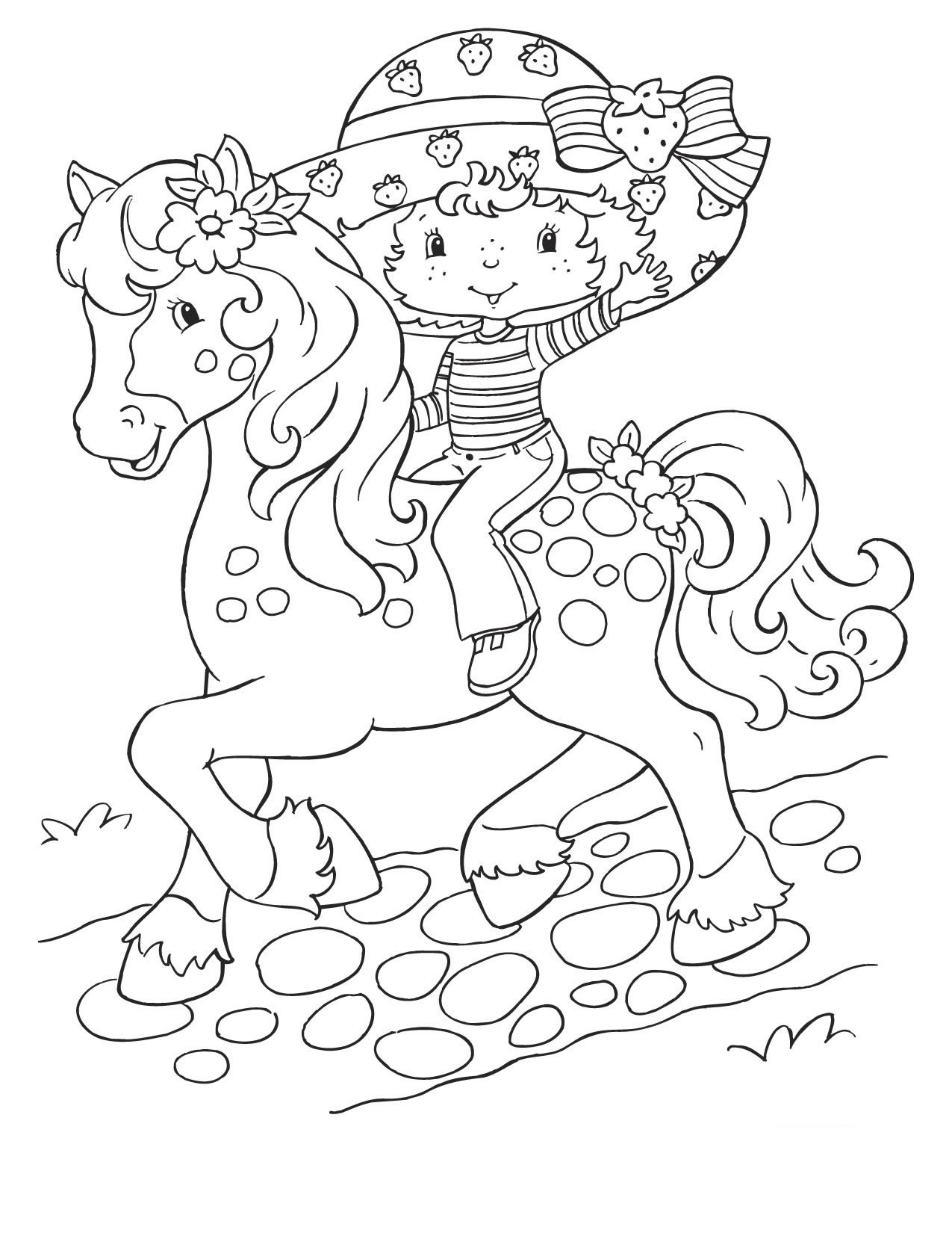 Free printable strawberry shortcake coloring pages for kids