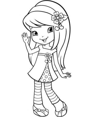 Strawberry shortcake cherry jam coloring page free printable coloring pages