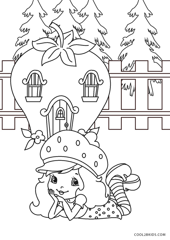 Free printable strawberry shortcake coloring pages for kids