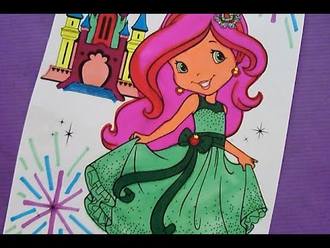 Lets color strawberry shortcake dressed as a princess printable coloring pages fun