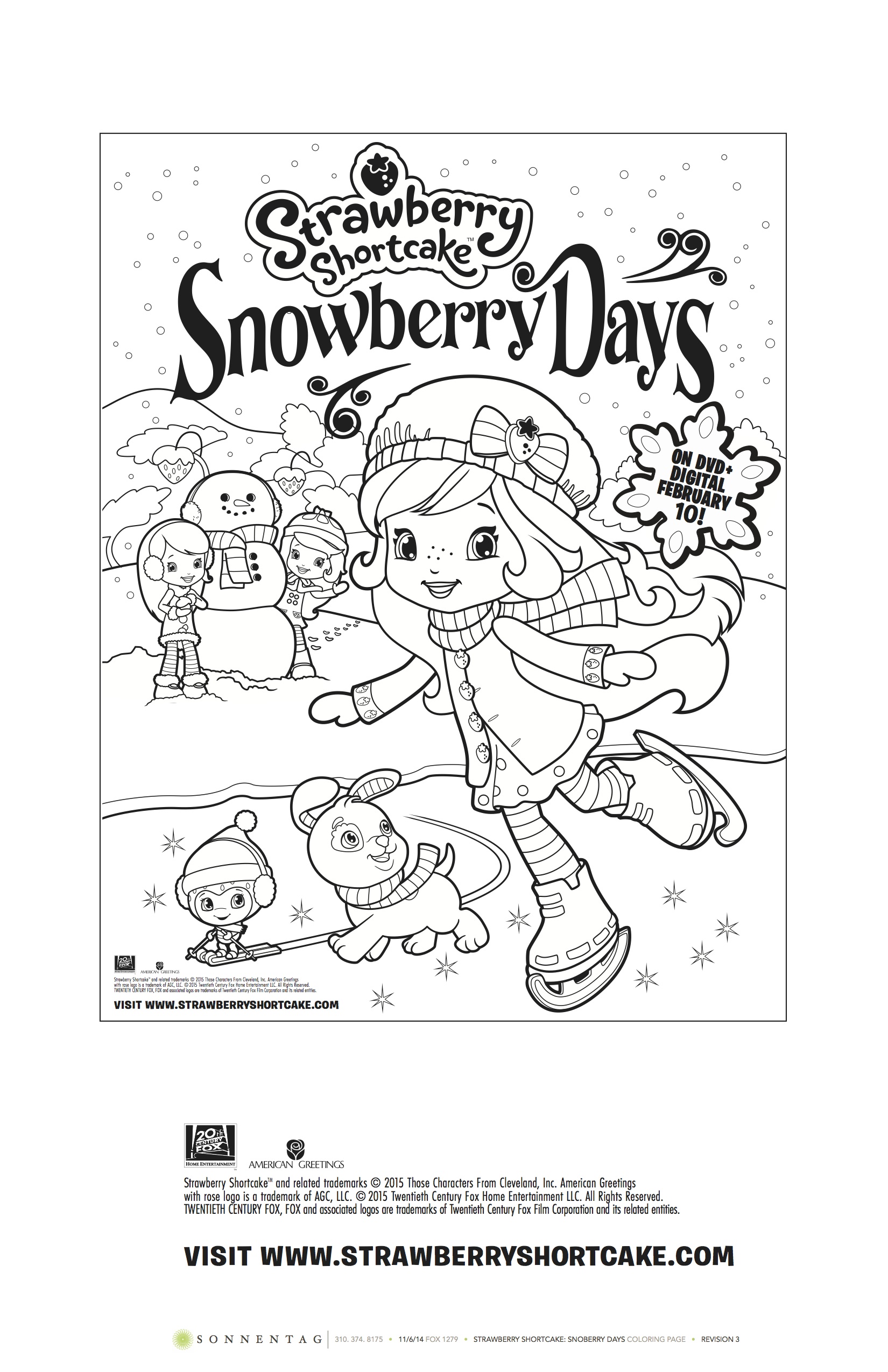 Strawberry shortcake free printable coloring pages