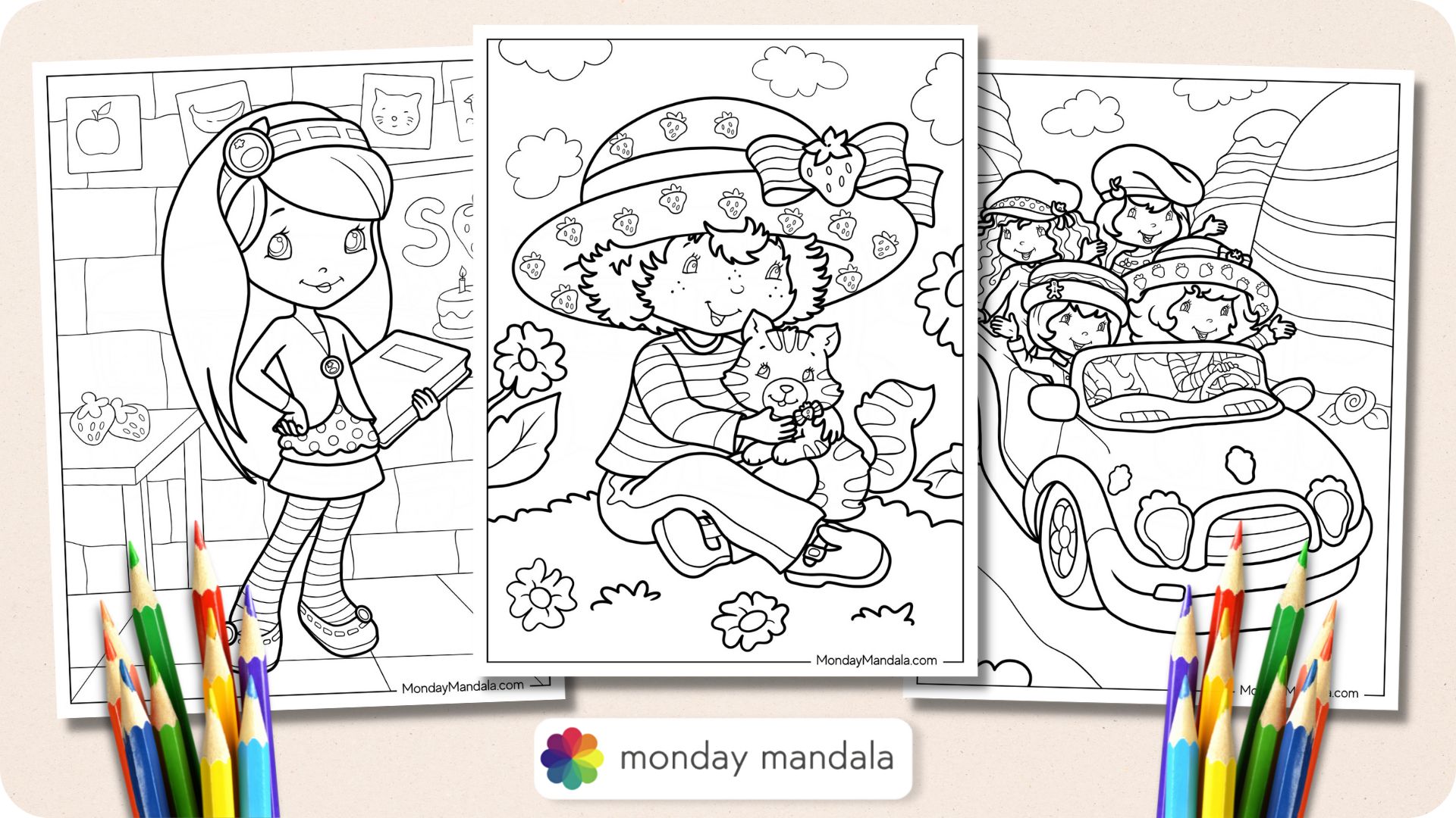 Strawberry shortcake coloring pages free pdf printables