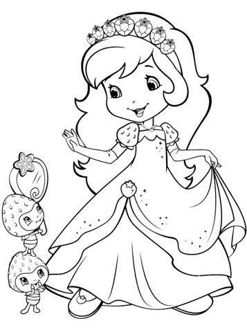 Strawberry shortcake and berrykins coloring page free printable coloring pages