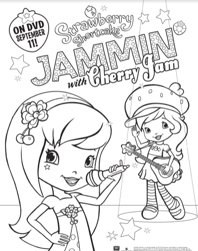 Free printable strawberry shortcake coloring page