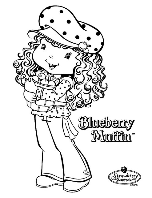 Strawberry shortcake blueberry muffin coloring page