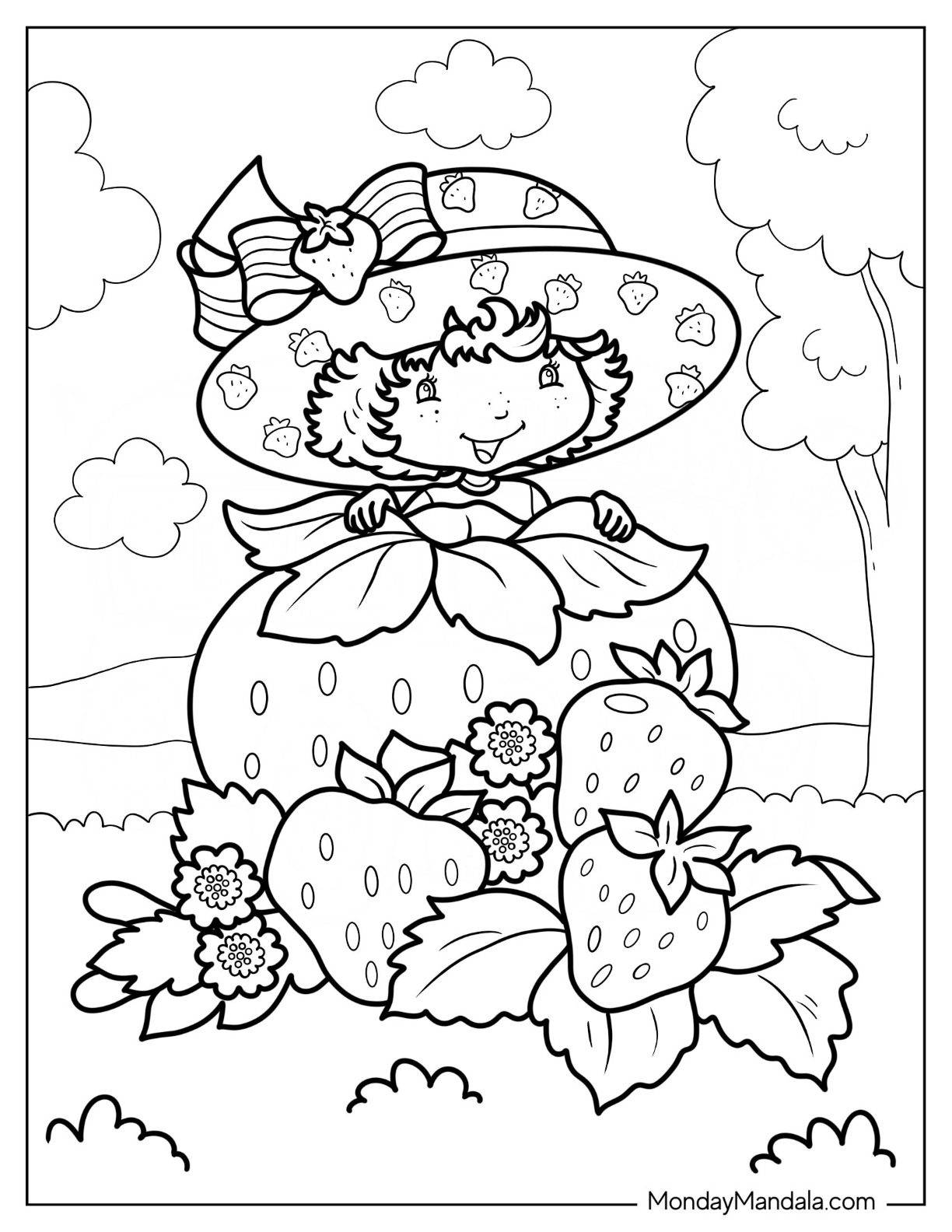 Strawberry shortcake coloring pages free pdf printables