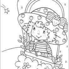 Strawberry shortcake looking through the window coloring pages