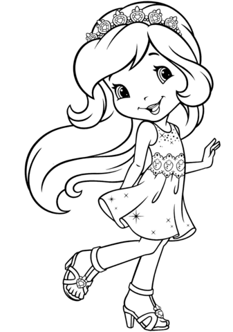 Princess strawberry shortcake coloring page free printable coloring pages