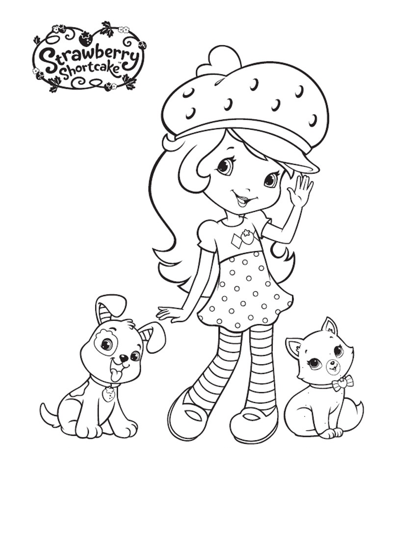 Free printable strawberry shortcake coloring pages for kids