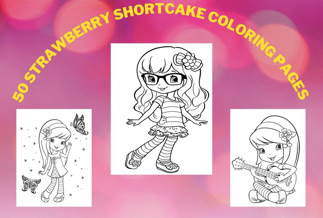 Strawberry shortcake coloring book strawberry shortcake pictures to print for childrens coloring books for boys girls instant download