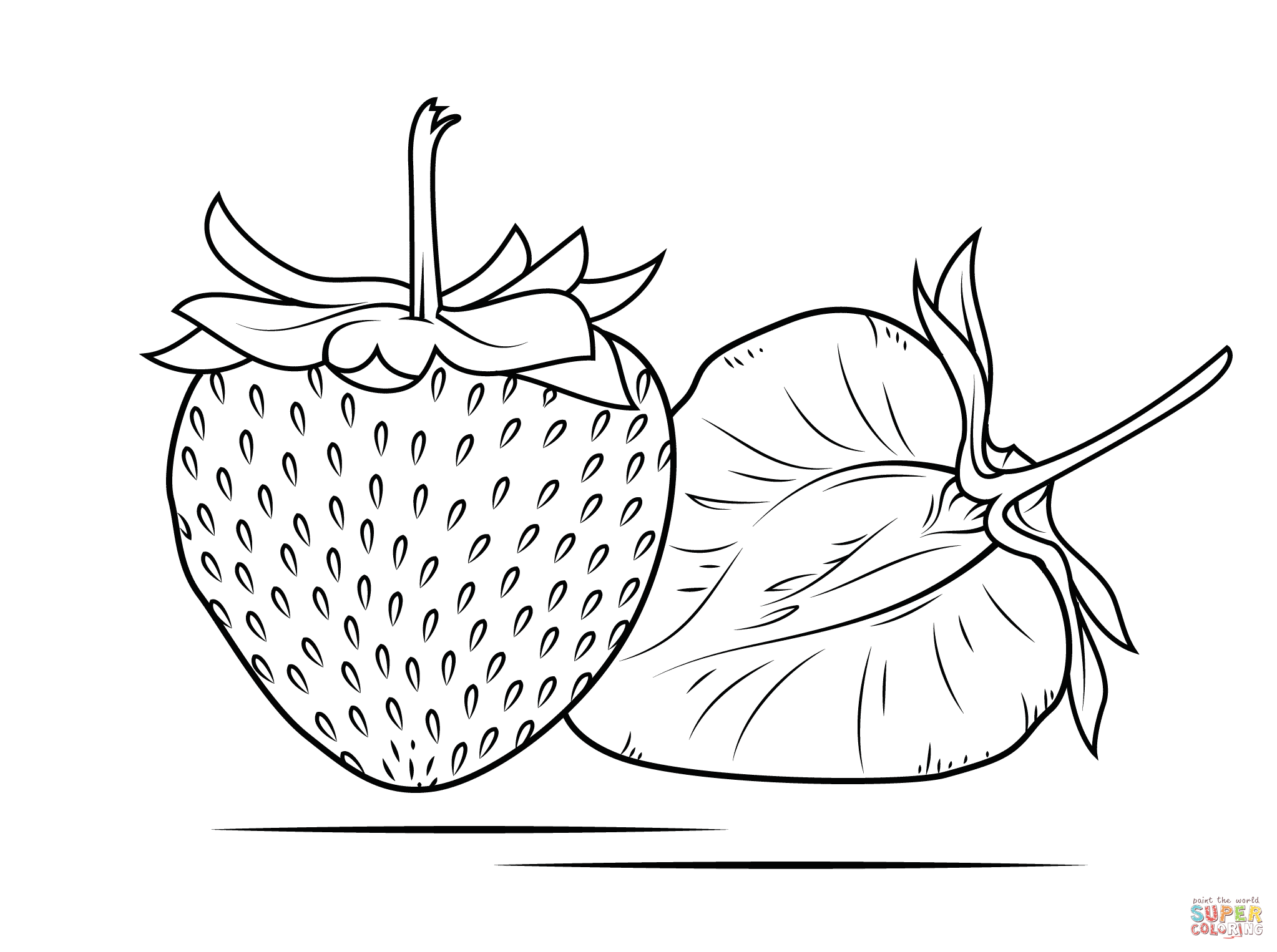 Strawberry coloring page free printable coloring pages