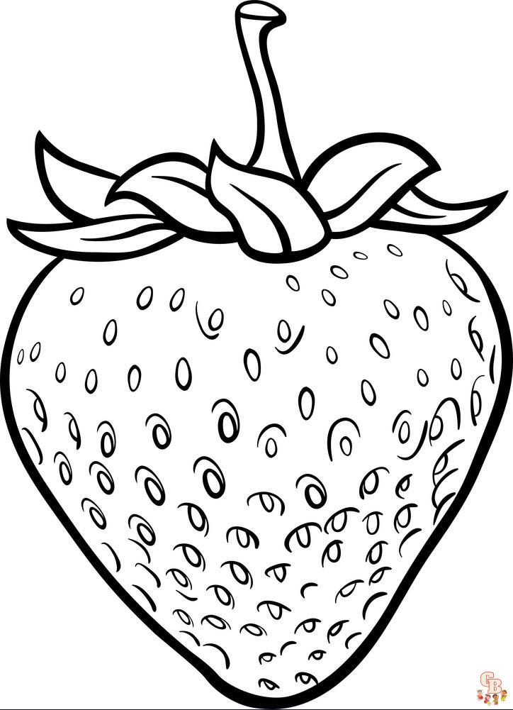 Printable and free strawberry coloring pages