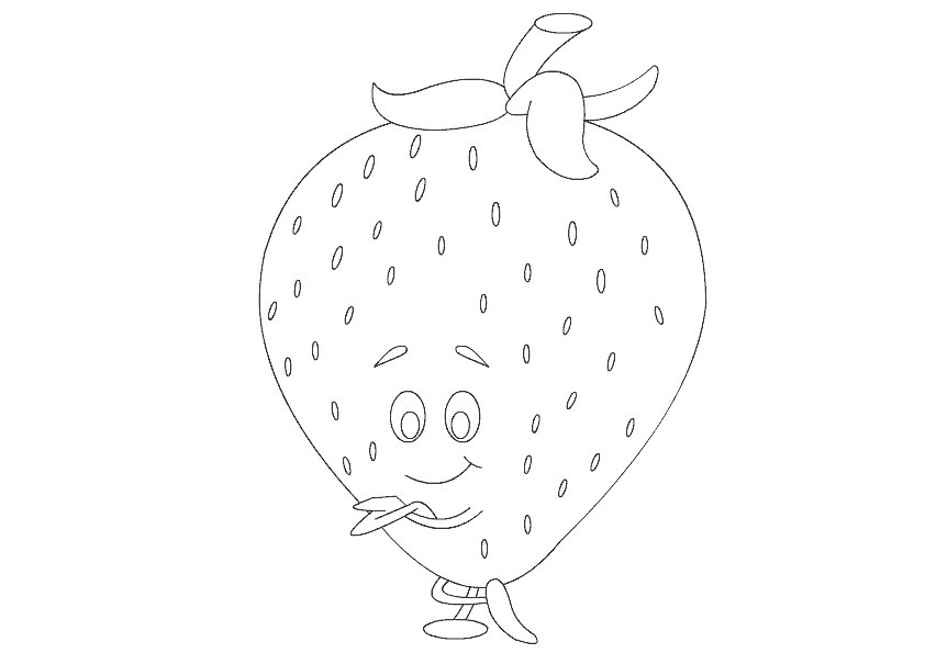 Fruits and vegetables printable coloring pages color strawberry