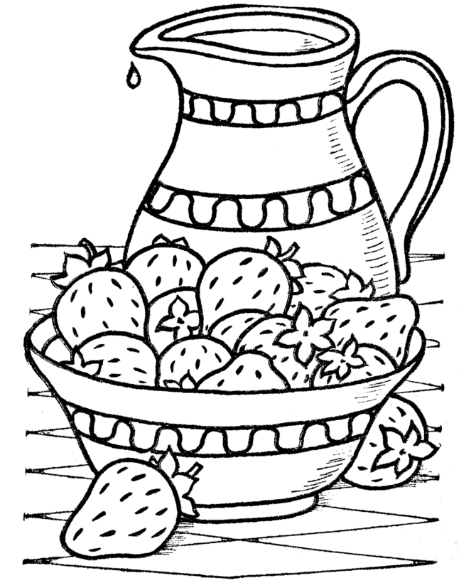 Strawberry coloring pages