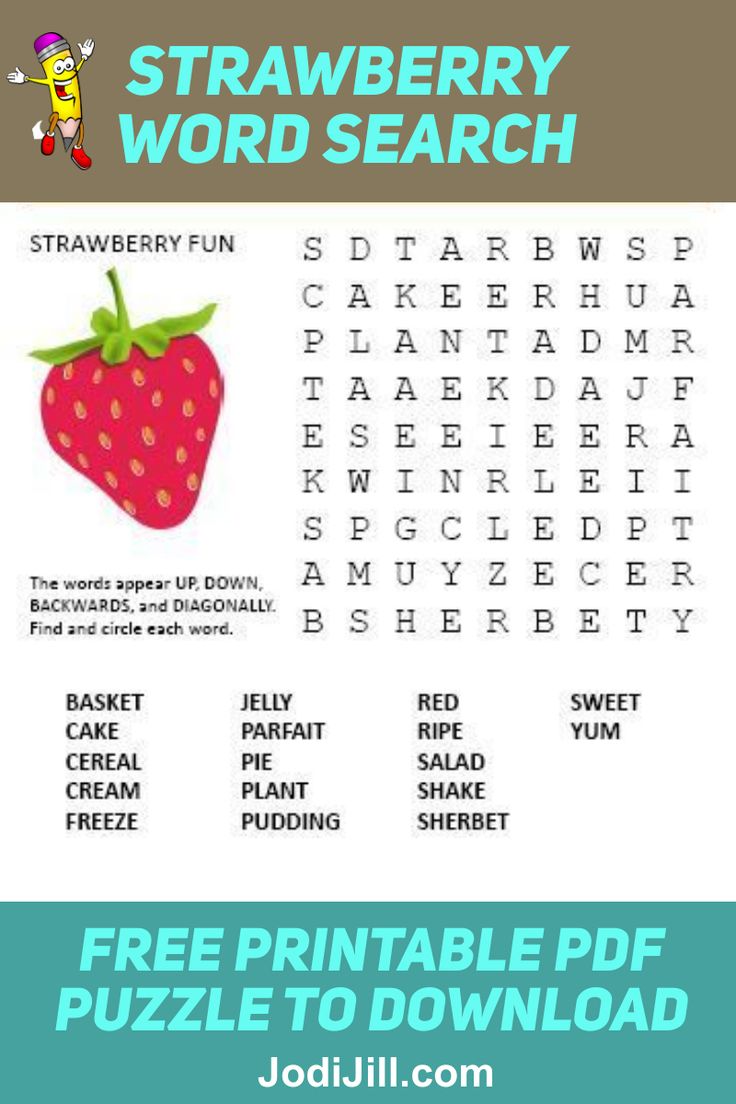 Strawberry word search puzzle jodi jill kids word search free printable puzzles book club activities