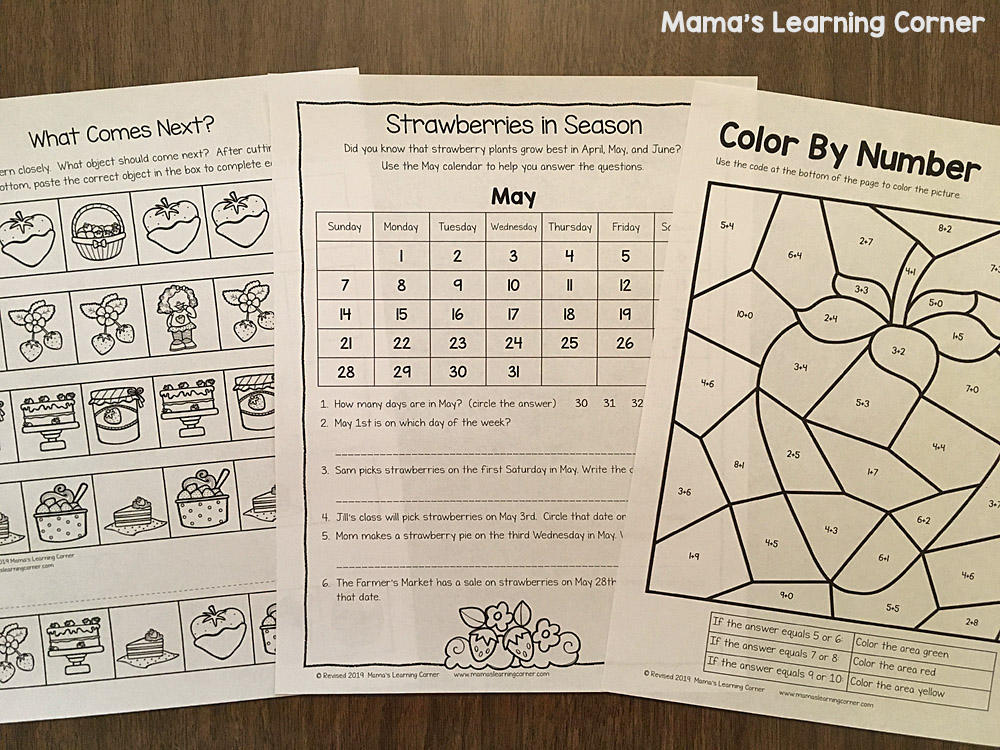 Strawberry worksheets