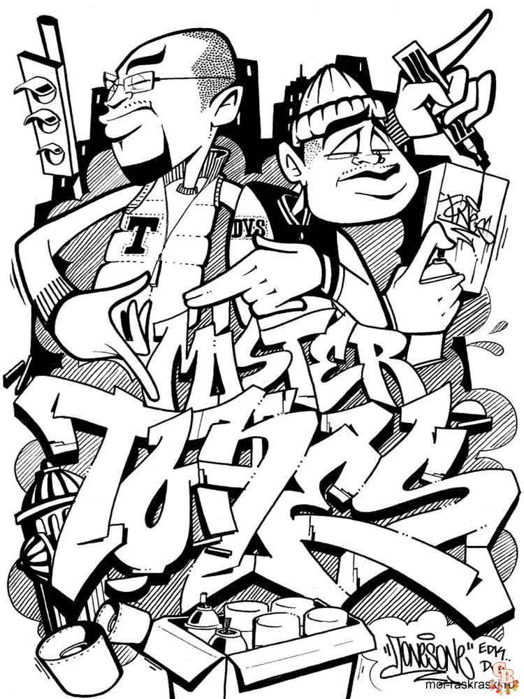 Free printable graffiti coloring pages