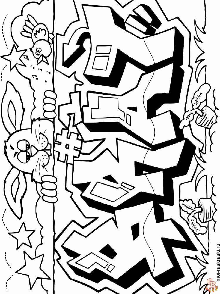 Free printable graffiti coloring pages