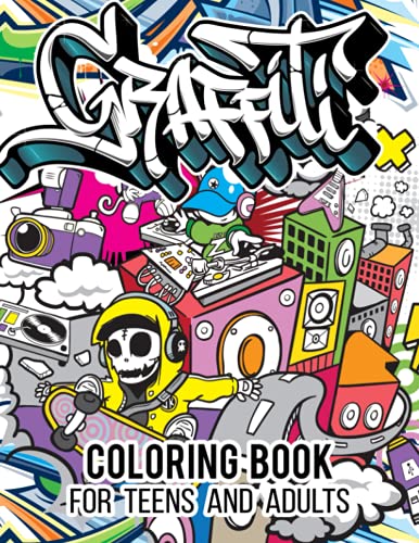 Buy graffiti loring book for teens and adults a llection of fun street art loring pages with graffiti designs such as letters drawings fonts quotes and more online at south africa