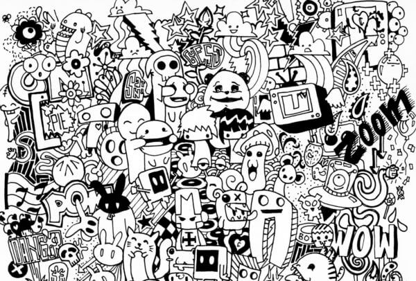 Favorite street art characters coloring page