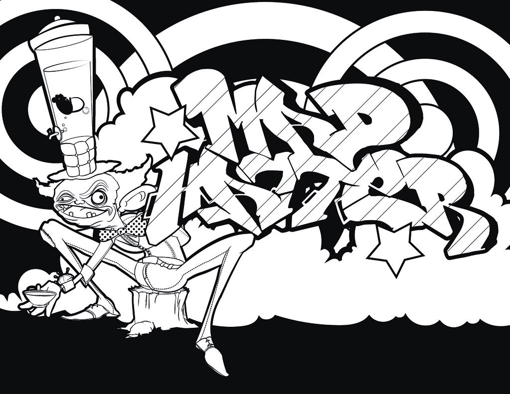 Mad hatter graffiti coloring page this is the final renderâ