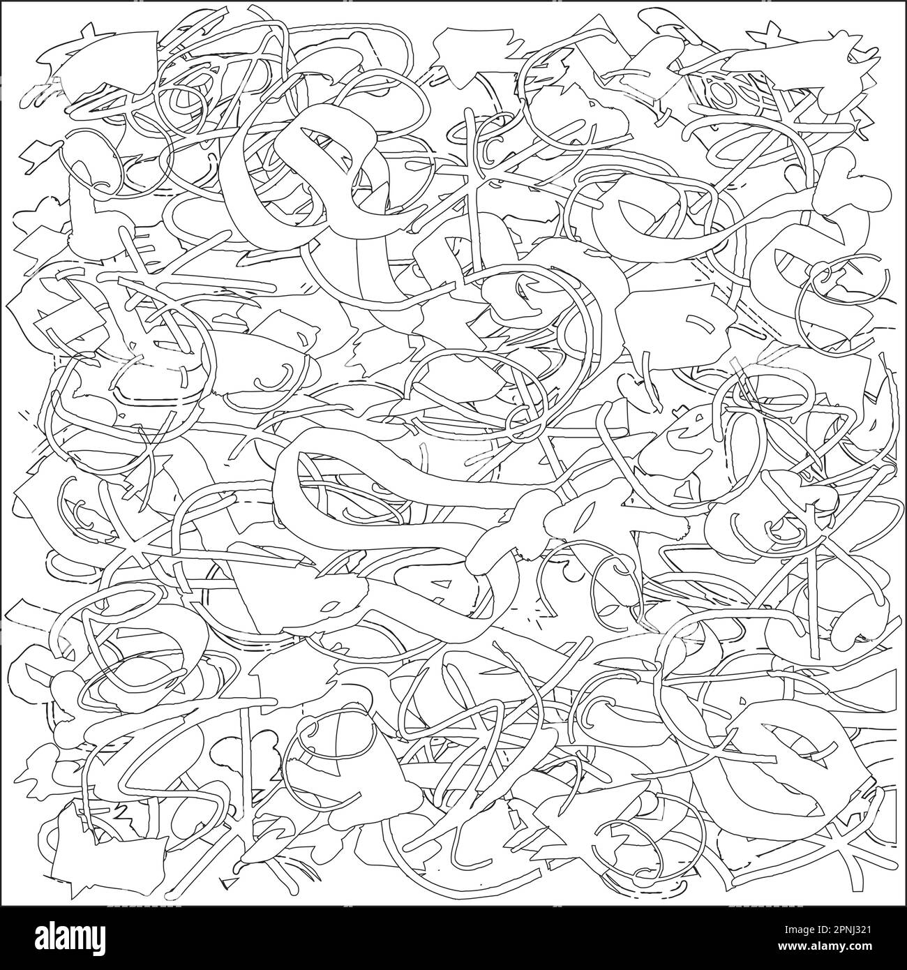 Doodle handdrawn street art design black and white coloring page abstract vibrant line illustration tablet notebook sketch stock vector image art