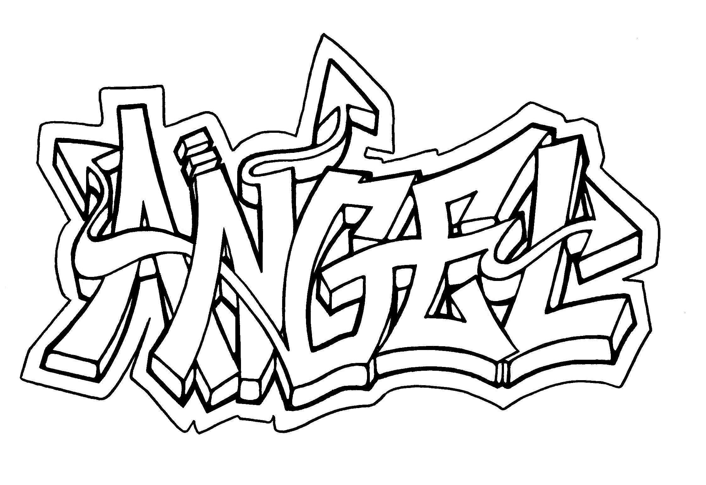 Graffiti coloring pages for teens and adults