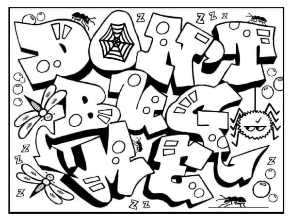 Street art aesthetics coloring page