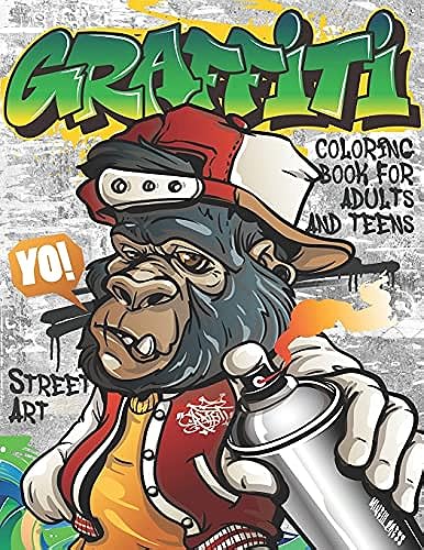Graffiti coloring book for adults and teens street art coloring book with fun graffiti art coloring pages in dubai