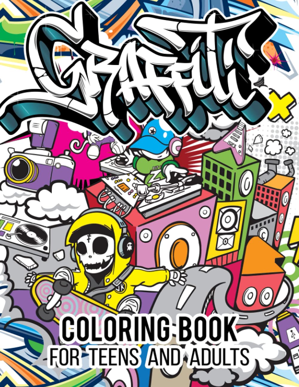 Graffiti coloring book for teens and adults a collection of fun street art coloring pages with graffiti designs such as letters drawings fonts quotes and more by lifestyle graffiti press
