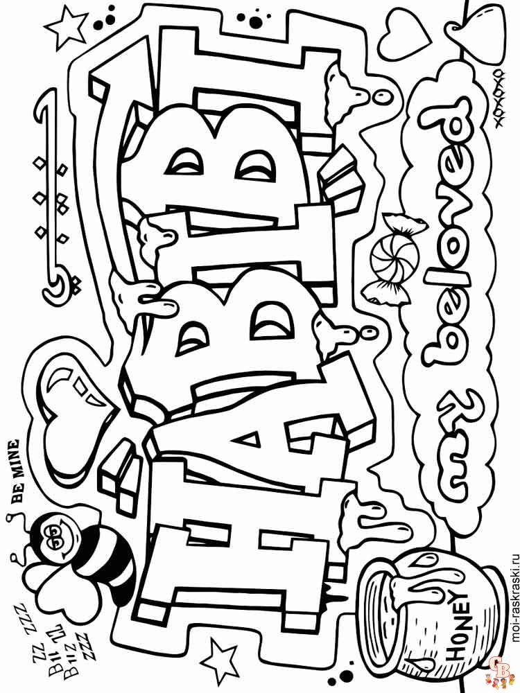 Free printable graffiti coloring pages