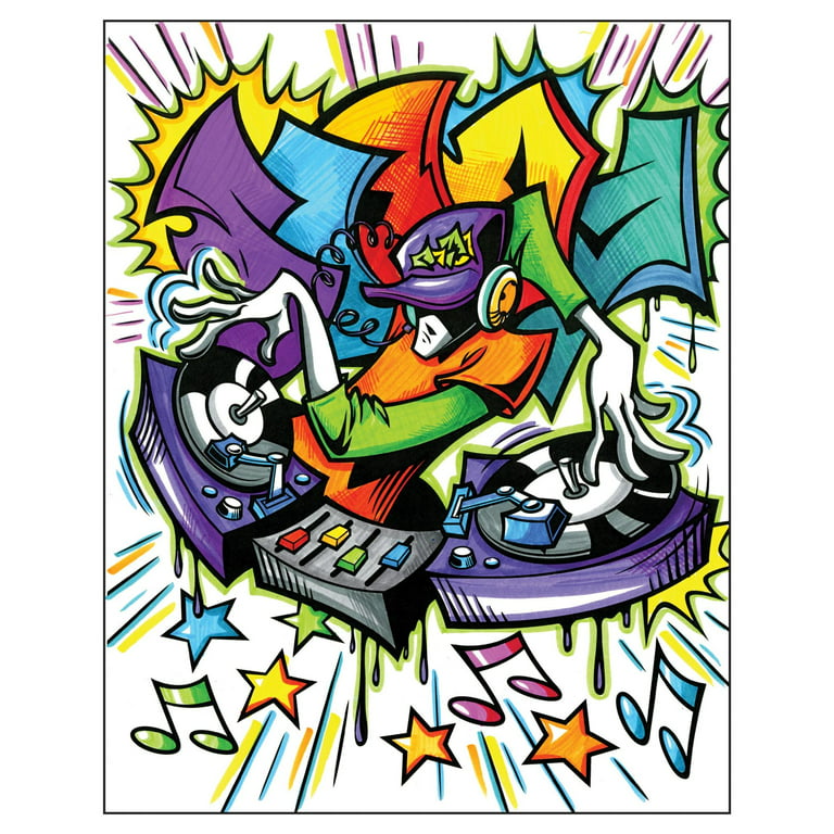 Crayola graffiti adult coloring book pages