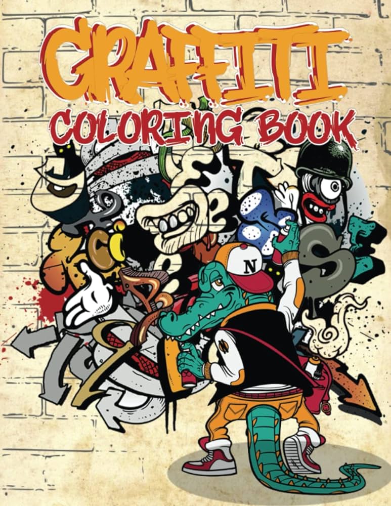 Graffiti coloring book street art coloring pages with beautiful illustrated books for adults kids and boys with amazing graffiti drawings for stress relief and relaxation smith kawania books