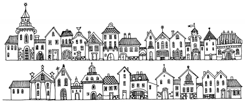 Cozy street coloring page