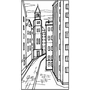 City street coloring page