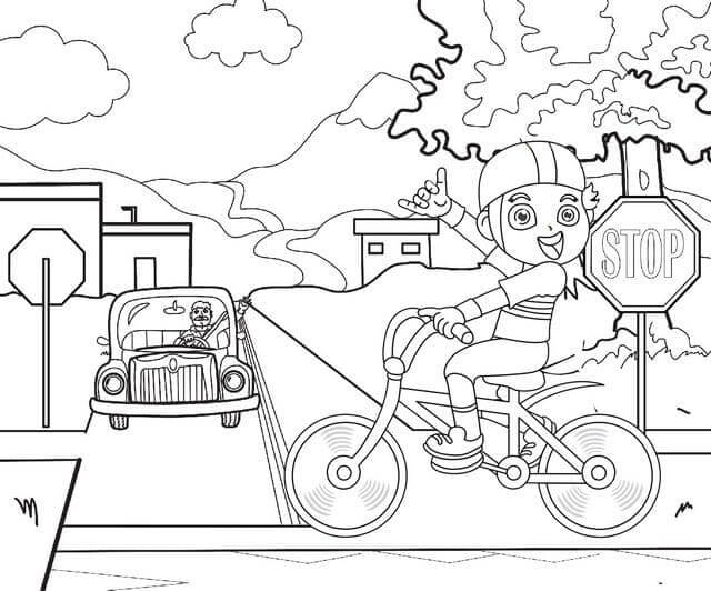 Street safety coloring page