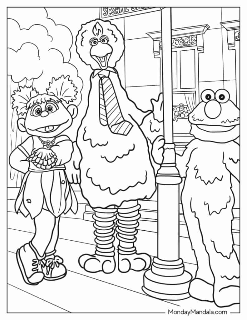 Sesame street coloring pages free pdf printables