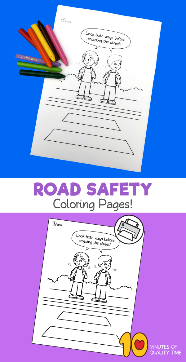 Crossing the street coloring page â minutes of quality time