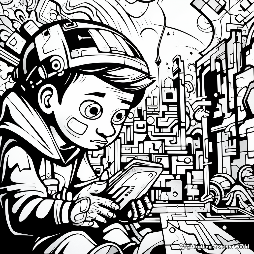 Graffiti coloring pages