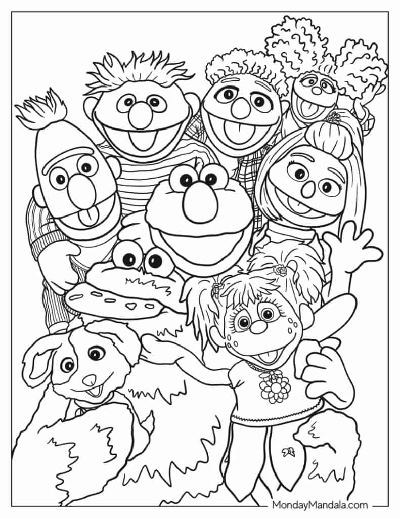 Sesame street coloring pages free pdf printables