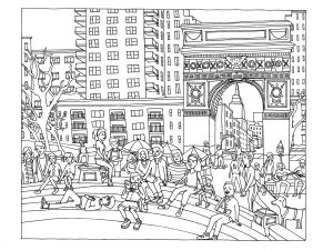 Street coloring pages for adults kids