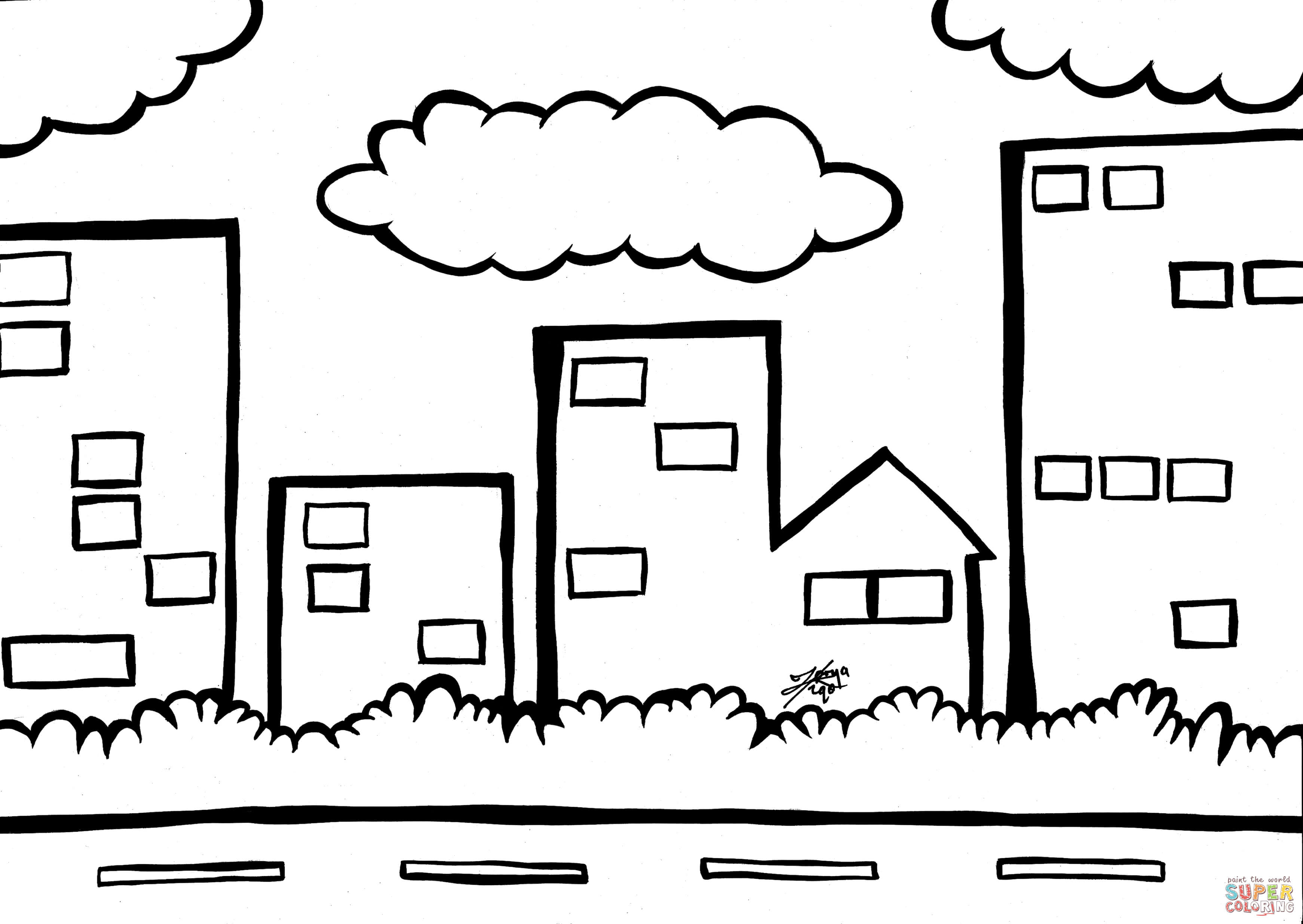 City coloring page free printable coloring pages