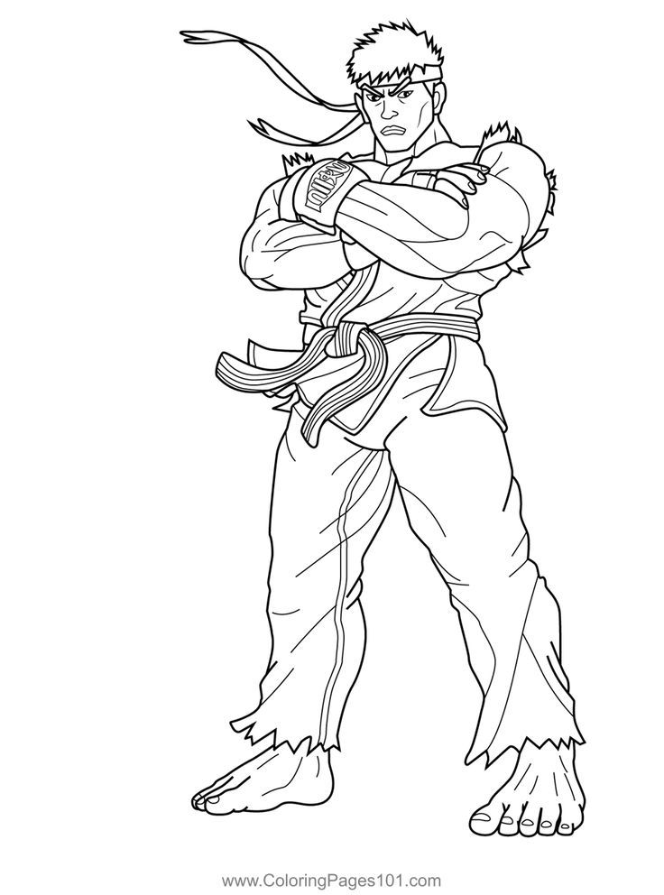 Ryu street fighter coloring page ryu street fighter coloring pages street fighter