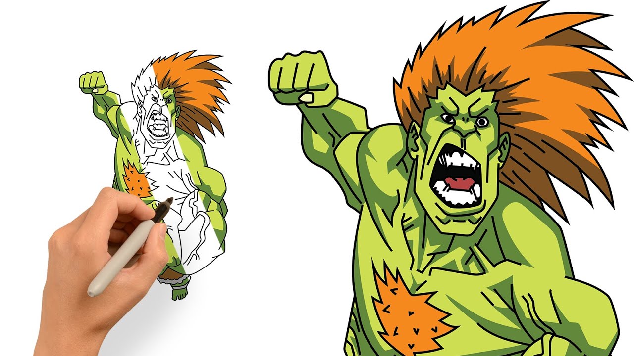 How to draw blanka fro street fighter