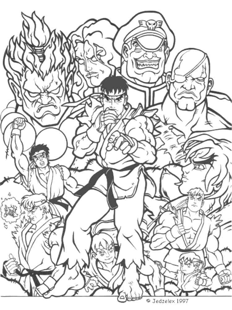 Street fighter coloring pages