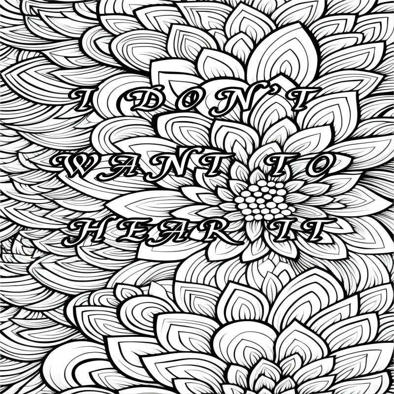 Coloring book with venting mantra for adult soothing stress