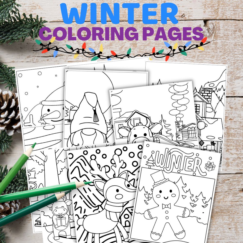 Winter coloring pageswinter mindfulness stress relief made by teachers