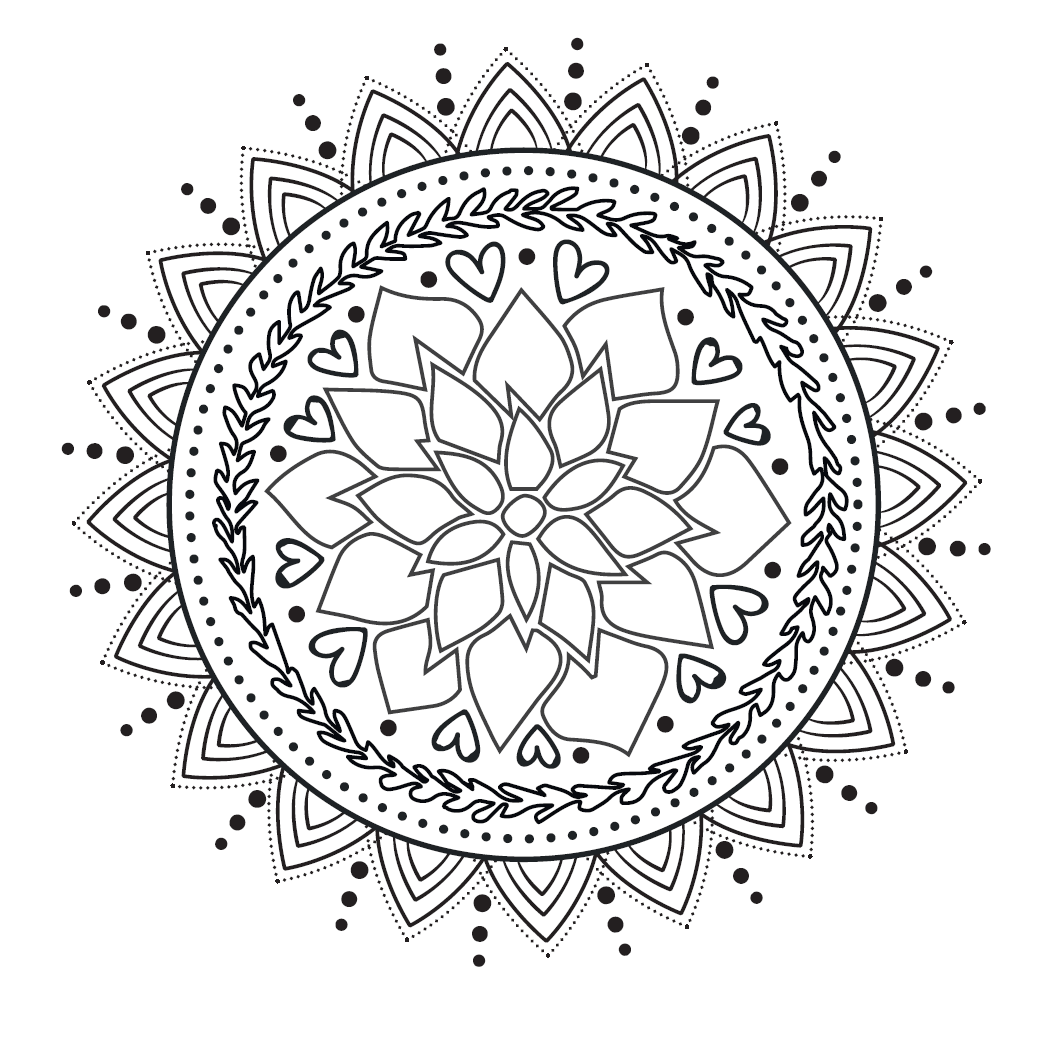 Mandala coloring sheet free printable for stress relief