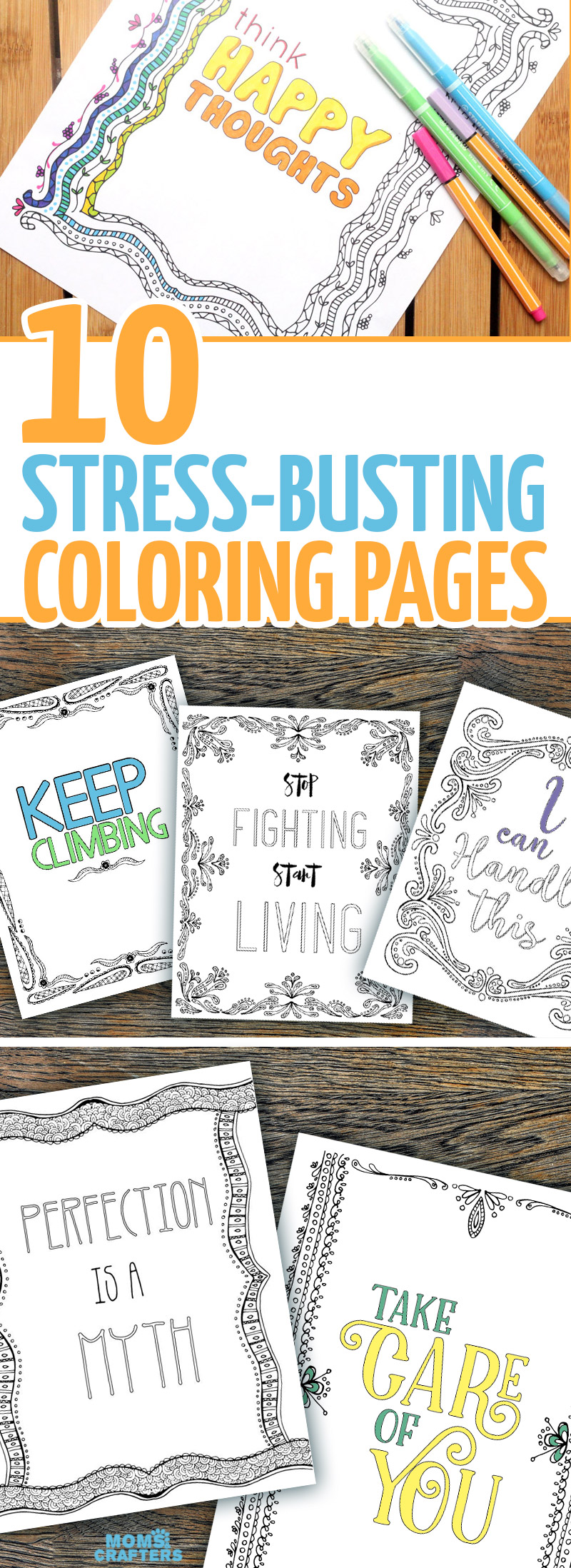 Anti stress coloring book for adults moms and crafters